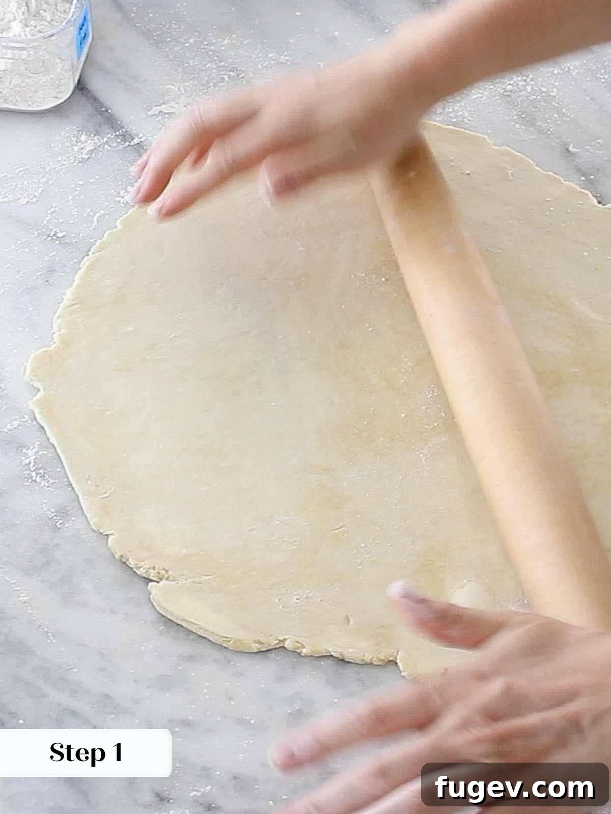 Whiskey-Kissed Pecan Dream 4 Expertly rolling out pie dough on a lightly floured surface, demonstrating the initial step for a perfect crust.