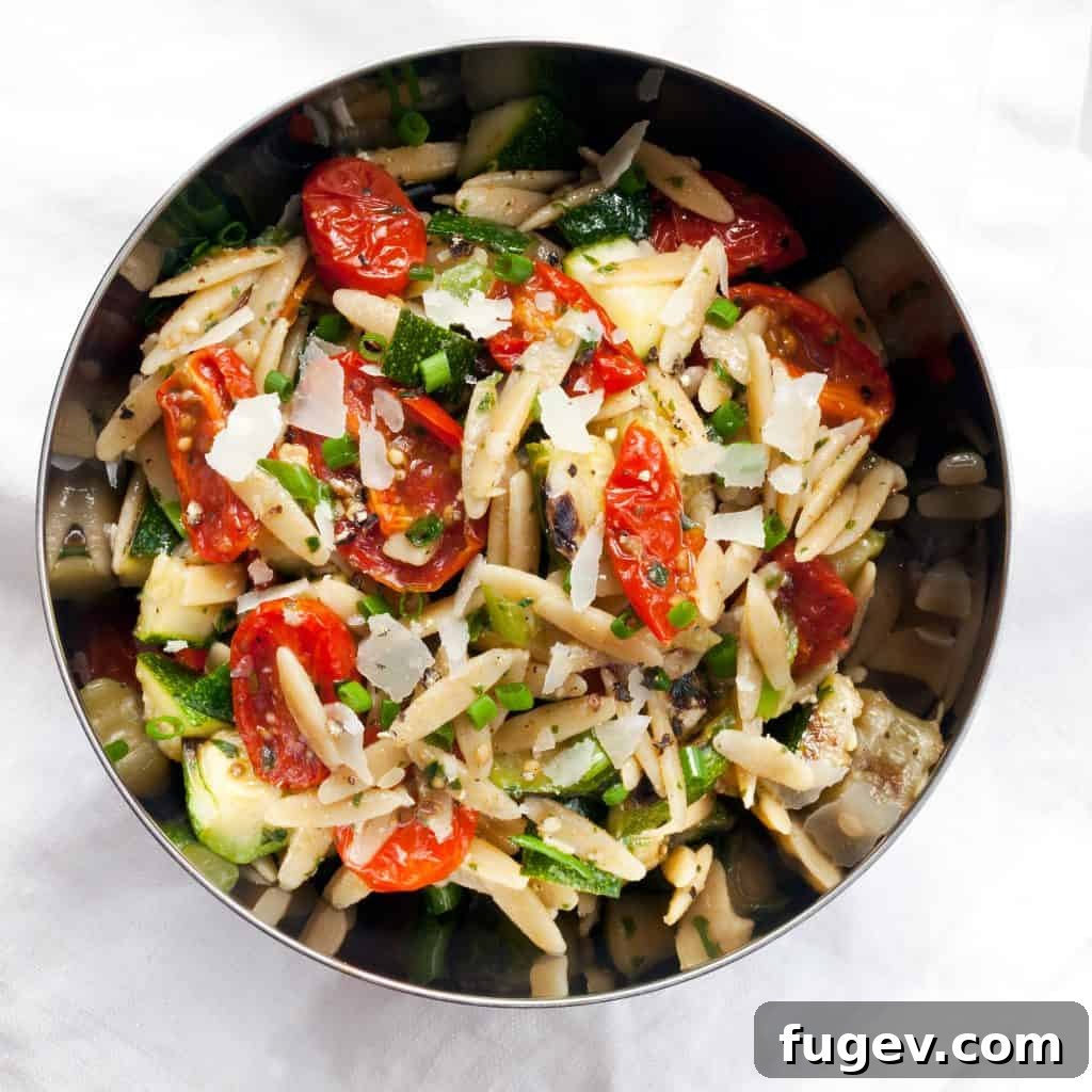 Sun-Kissed Tomato & Zucchini Orzo 3 Close-up of Slow-Roasted Tomato Zucchini Orzo