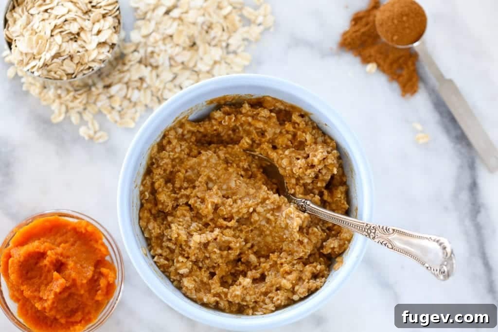 Cozy Pumpkin Spice Oatmeal 2 This pumpkin spice oatmeal is like a warm hug on a chilly day!