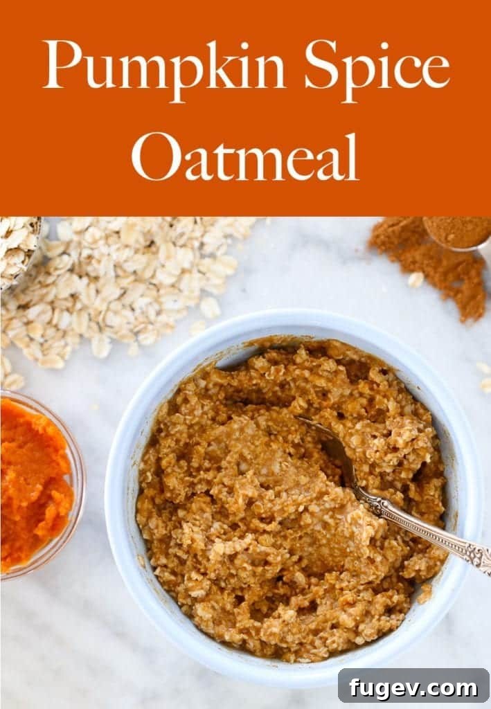Cozy Pumpkin Spice Oatmeal 4 This pumpkin spice oatmeal is like a warm hug on a chilly day!