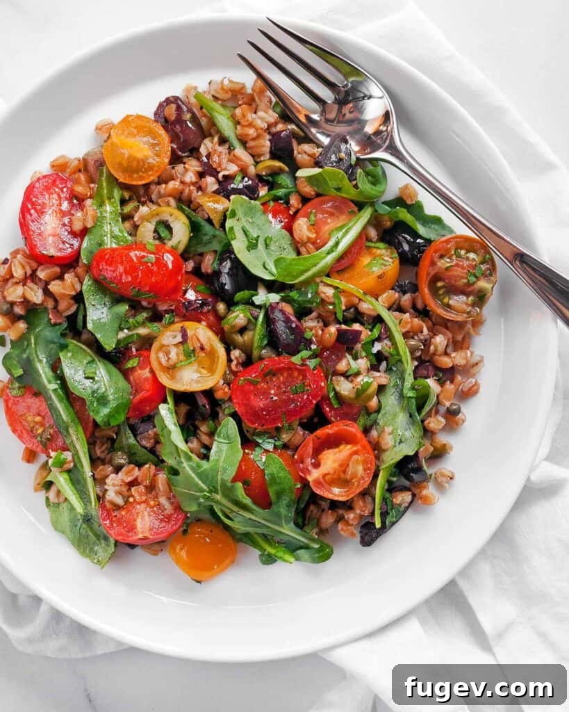 Zesty Farro Puttanesca with Sun-Ripened Tomatoes 2 Fresh Tomato Farro Puttanesca with ripe tomatoes