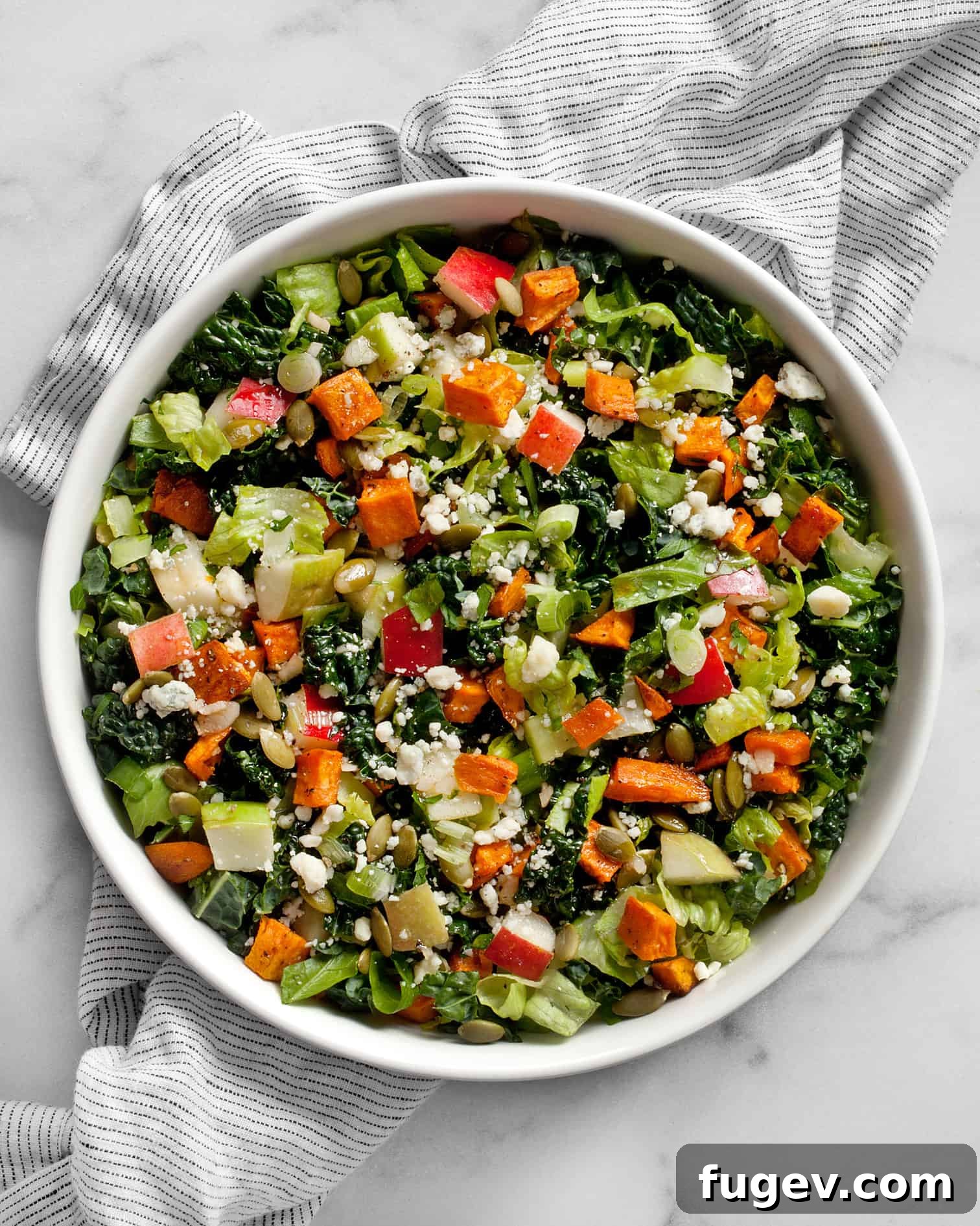 Golden Harvest Chopped Salad 6 Autumn Chopped Salad served in a large bowl, ready to eat
