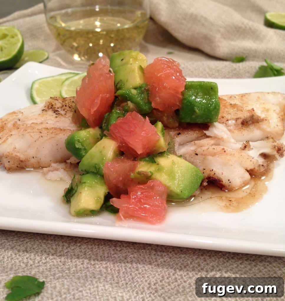 Pan-Seared Turbot with Grapefruit-Avocado Relish 2 Pan Seared Turbot with Grapefruit-Avacado Salsa
