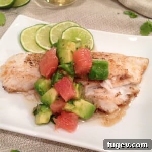 Pan Seared Turbot with Grapefruit-Avacado Salsa