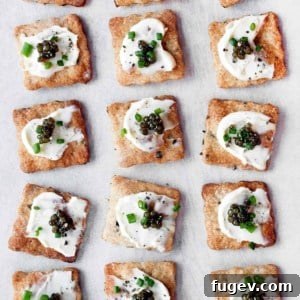 Artisan Herb Crackers Paired with Caviar and Mascarpone 6 Homemade Herb Crackers with Caviar and Mascarpone - Main Recipe Image
