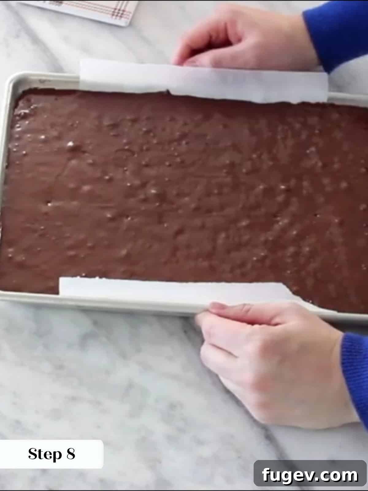 Peppermint Fudge Brownies 14 Fully baked brownies with a perfectly crackled top and set edges, just removed from the oven.