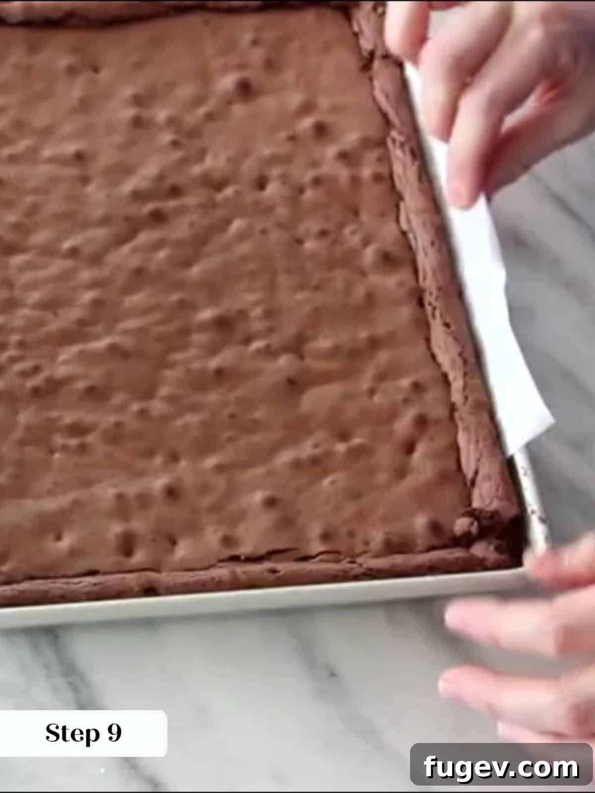 Peppermint Fudge Brownies 15 Completely cooled brownies lifted cleanly from the pan using the parchment paper overhangs.