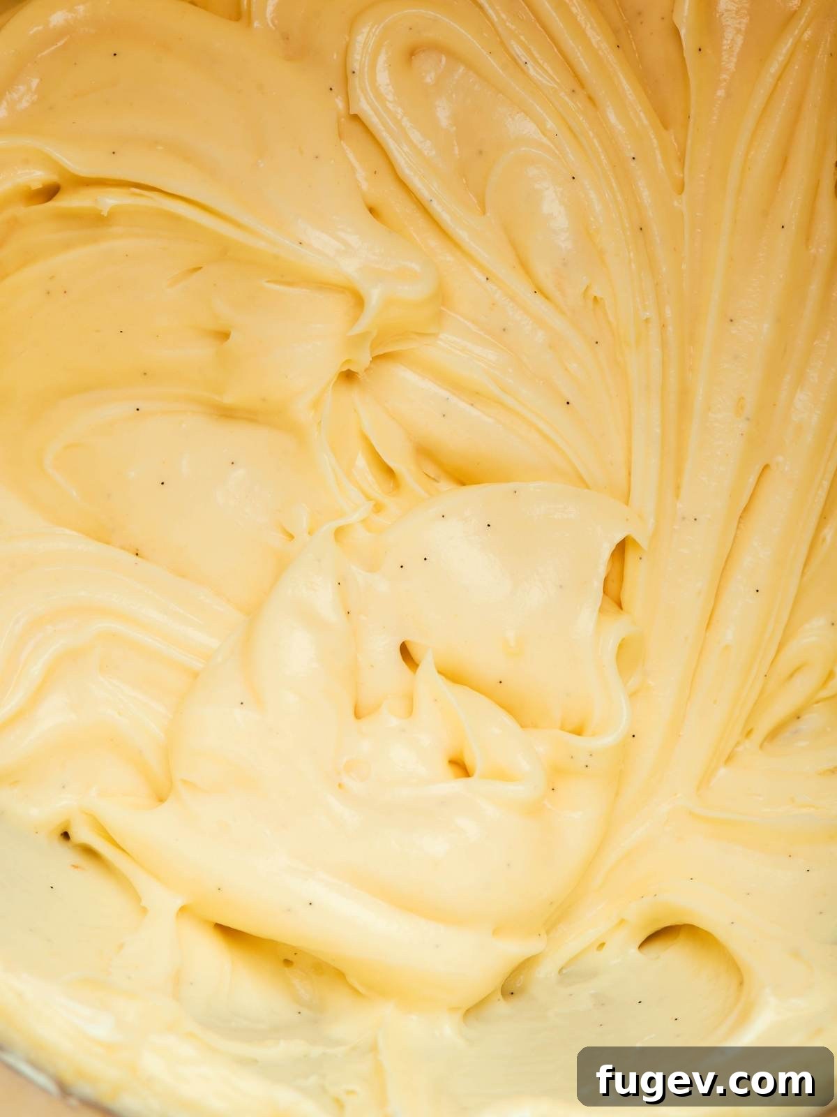 Sweet Cream Clouds 31 Partially folded crème légère, showing the initial integration of whipped cream into pastry cream.