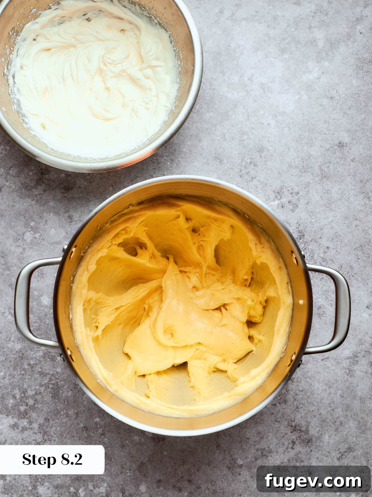 creme legere whipped cream and refreshed pastry cream.