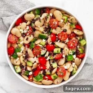 Butter bean salad in a bowl.