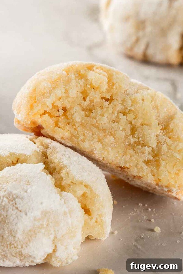 Amaretti cookies airy inside.