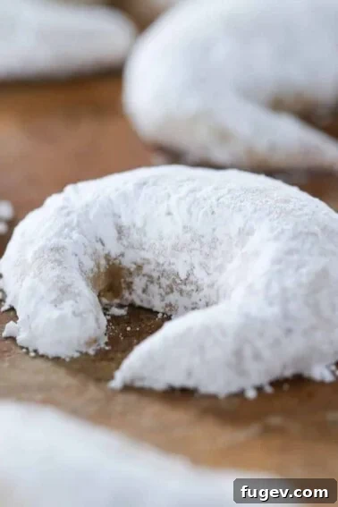 Cardamom Crescent Cookies powdered sugar.