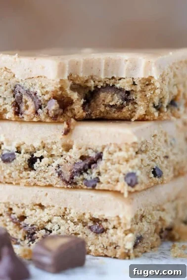 Reeses Peanut Butter Blondies bitten.