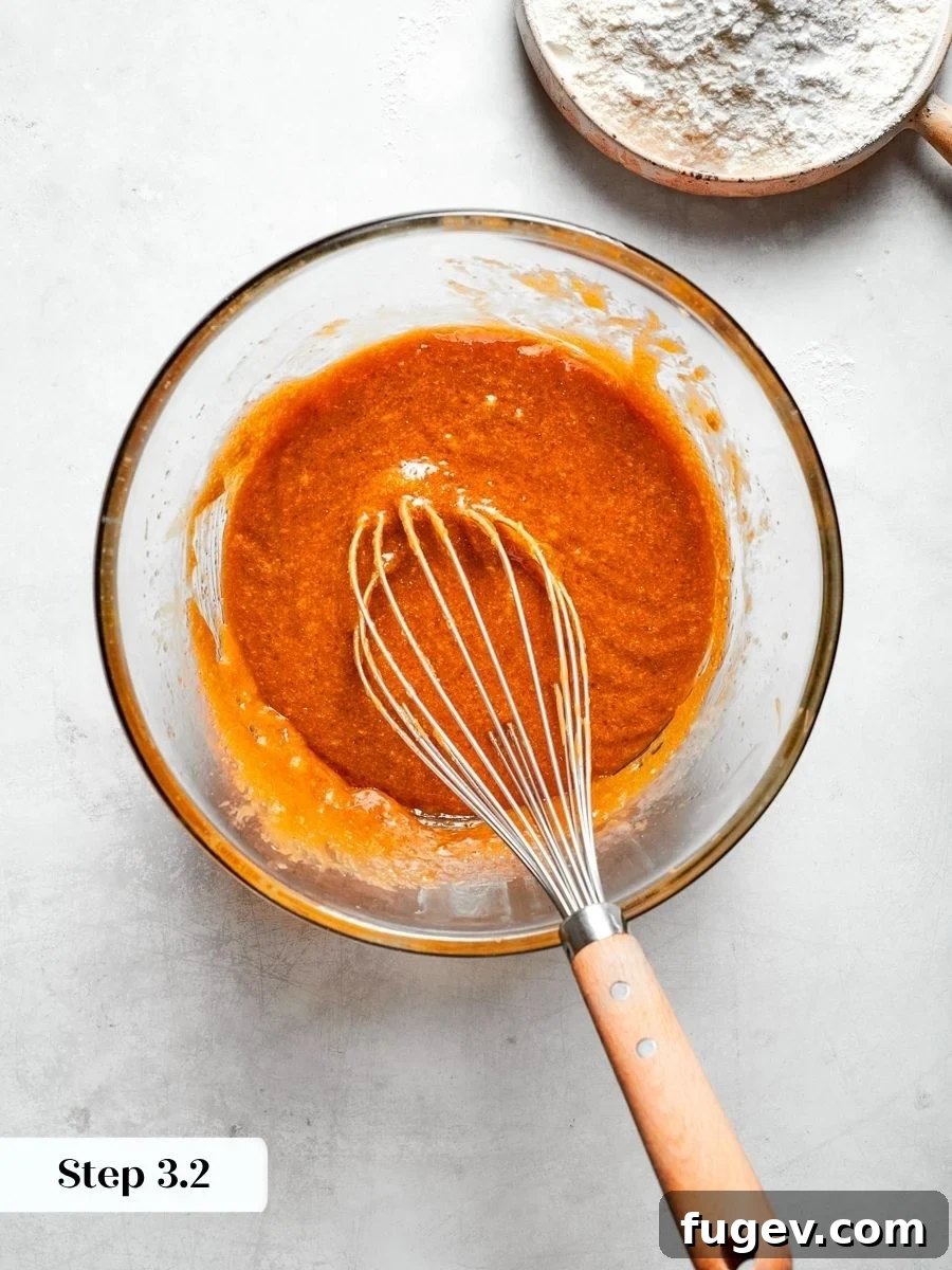 This smooth, emulsified batter is what gives peanut butter blondies their dense, fudgy center.