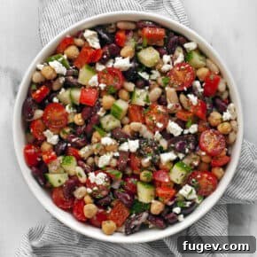 Three bean salad in a bowl.