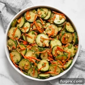 Cucumber carrot salad in a bowl.