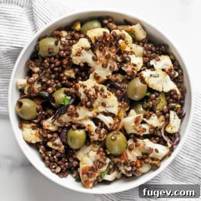 Roasted cauliflower lentil salad.