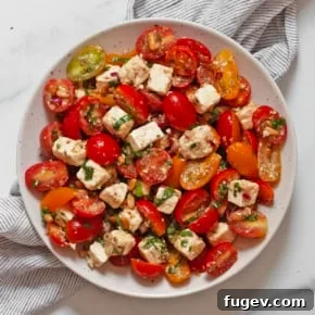 Marinated feta and tomato salad.