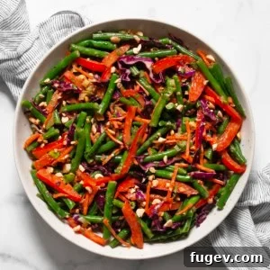 Crunchy Green Bean and Peanut Salad 6 Green bean salad in a bowl.