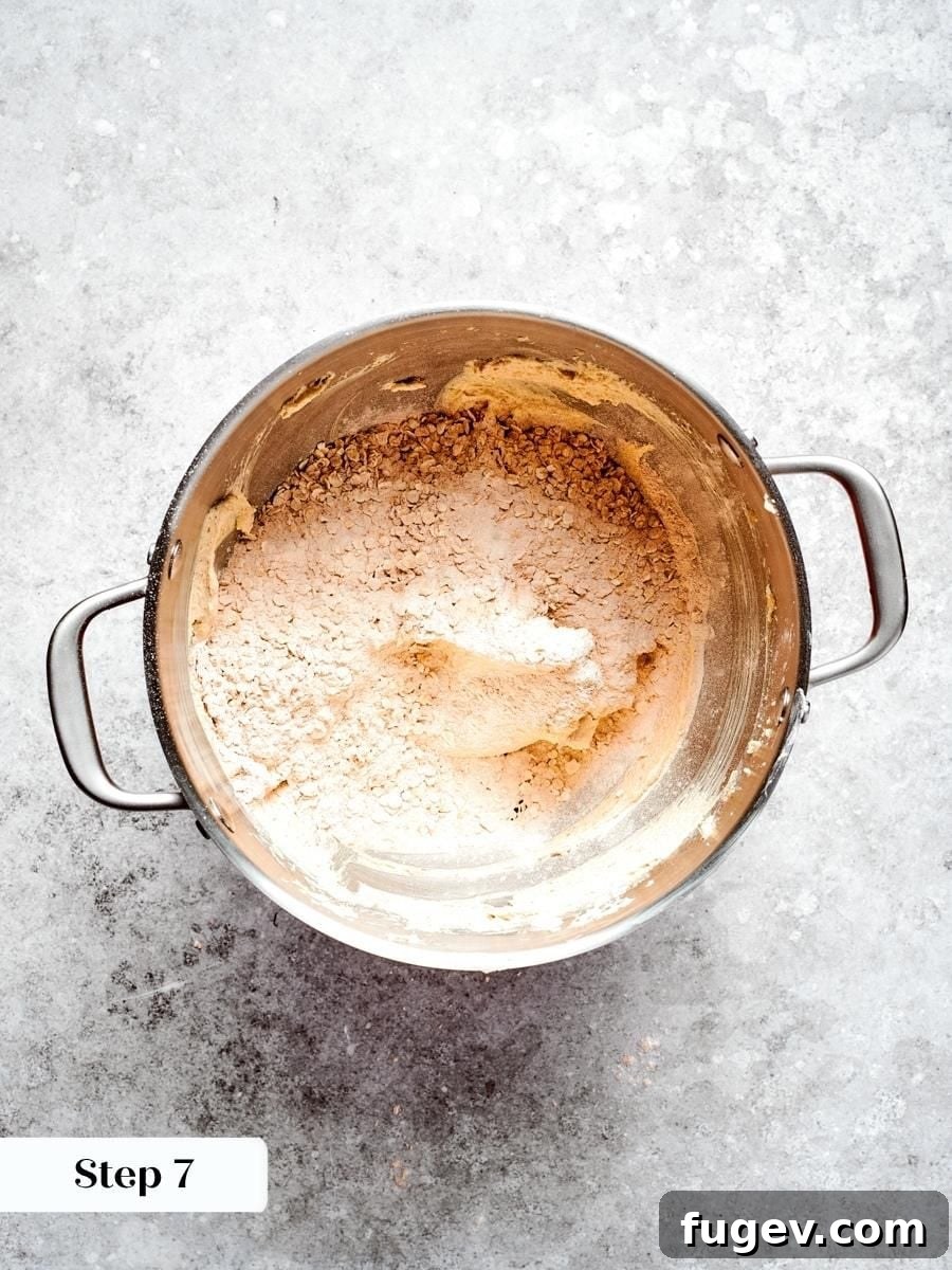 Mixing just until combined keeps the oatmeal cream pie dough tender rather than tough and overworked.