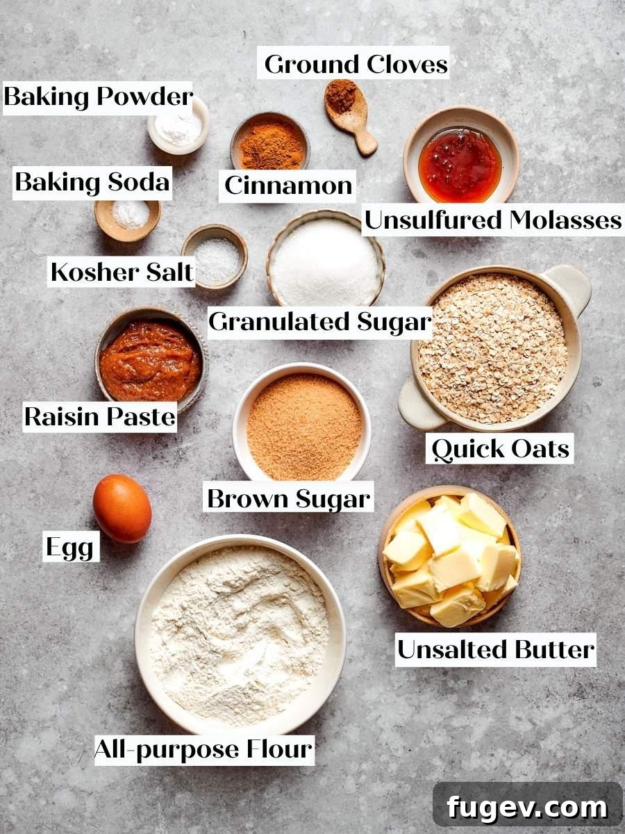 Every component, including the raisin paste, is measured before starting these from-scratch oatmeal cream pies.