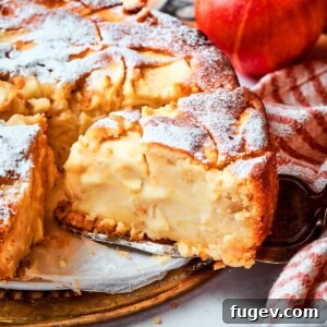 Red apple and golden crumb in one frame sum up the essence of french apple cake.